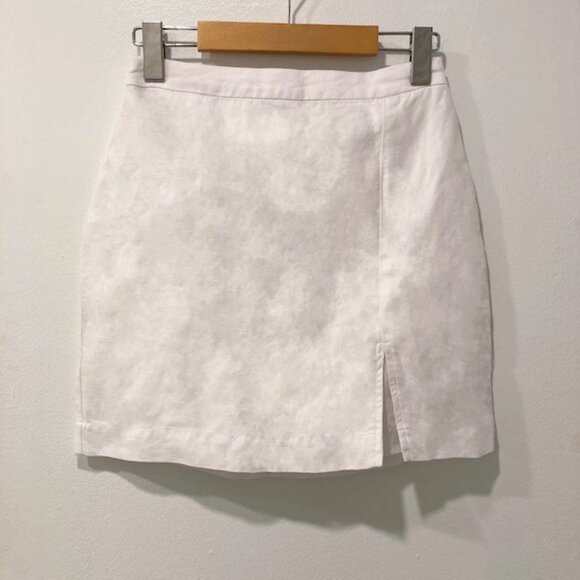Aritzia Wilfred Patio White Linen Mini Skirt with Slit - Picture 4 of 5